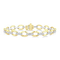 Bold Oval Shape Link Diamond Fashion Bracelet