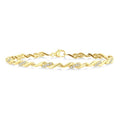 1/4 Ctw Swirl Round Cut Diamond Fashion Bracelet in 10K Yellow Gold