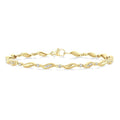 1/4 Ctw Wave Link Round Cut Diamond Fashion Bracelet in 10K Yellow Gold