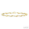 1/4 Ctw Wave Link Round Cut Diamond Fashion Bracelet in 10K Yellow Gold