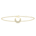 1/20 Ctw Petite Crescent Moon Round Cut Diamond Fashion Bracelet in 10K Yellow Gold