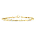 1/4 Ctw Marquise & Trio Circular Mount Round Cut Diamond Fashion Bracelet in 10K Yellow Gold