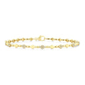 1/4 Ctw Kite Mount & Bead Link Round Cut Bead Bijoux Diamond Fashion Bracelet in 10K Yellow Gold