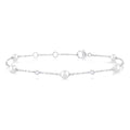 Pearl & Diamond Station Chain Bracelet