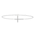 Sideway Cross Petite Diamond Fashion Chain Bracelet