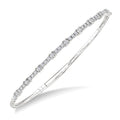 3/4 Ctw Round Cut Diamond Illusion Flex Bangle in 14K White Gold