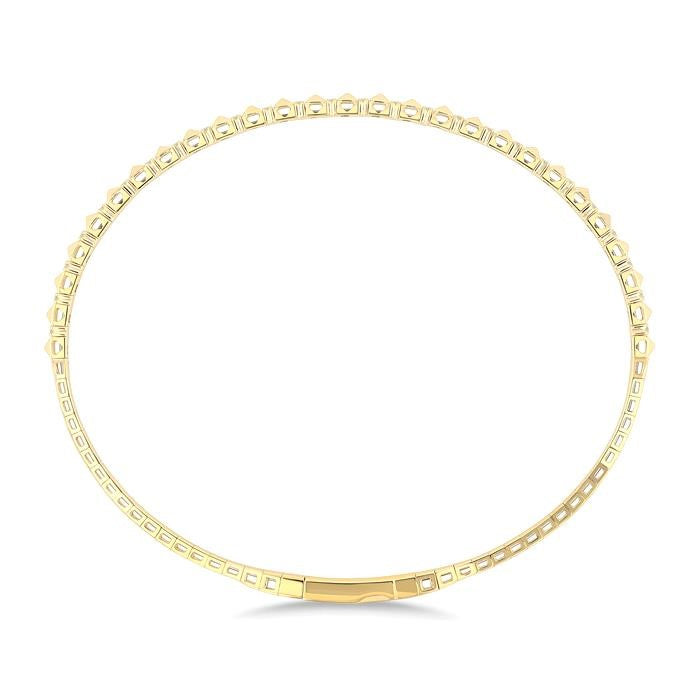 1/5 Ctw Round Cut Diamond Pyramid Flex Bangle in 14K Yellow Gold