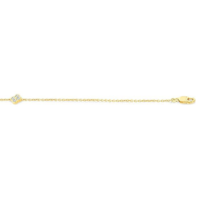 Clover Bezel Petite Diamond Fashion Chain Bracelet