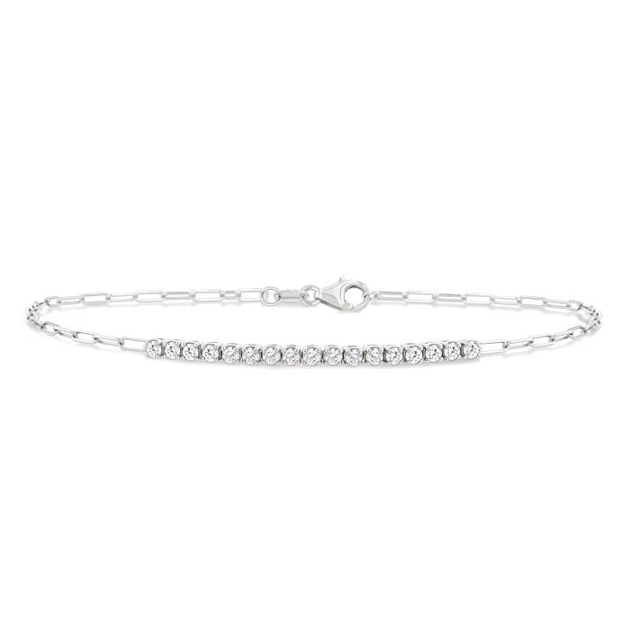 Paperclip Diamond Fashion Chain Bracelet