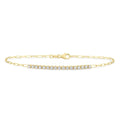 1/2 Ctw Round Cut Diamond Paperclip Chain Bracelet in 14K Yellow Gold