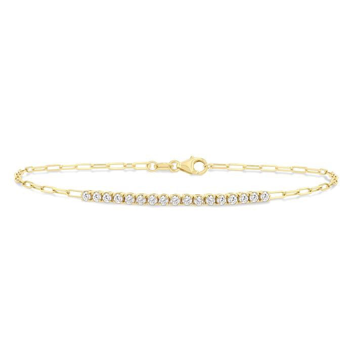 Paperclip Diamond Fashion Chain Bracelet