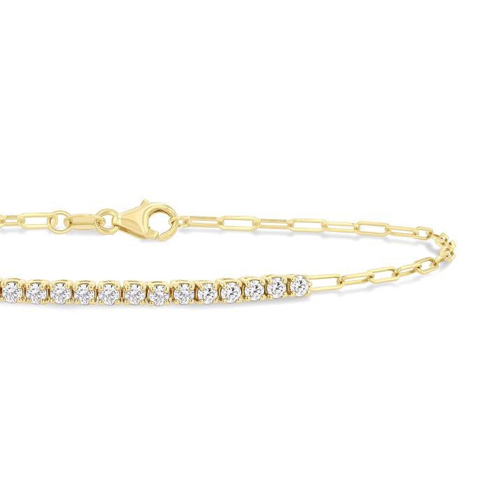 Paperclip Diamond Fashion Chain Bracelet