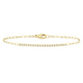 1/4 Ctw Round Cut Diamond Paperclip Chain Bracelet in 14K Yellow Gold