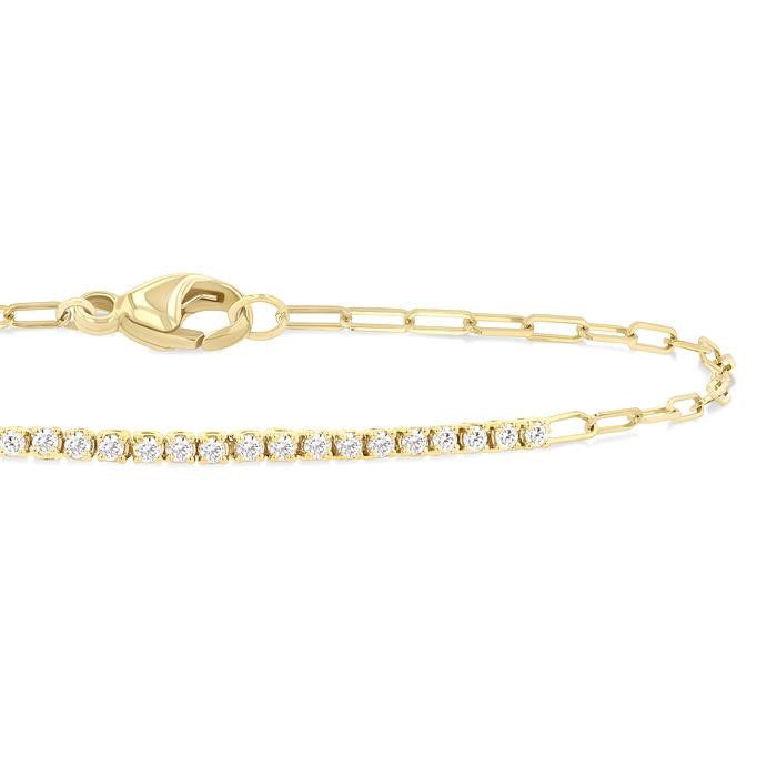 Paperclip Diamond Fashion Chain Bracelet