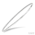 1/10 Ctw Halfway Round Cut Diamond Flex Bangle in 14K White Gold