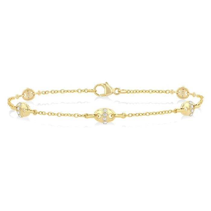 Mariner Link Diamond Station Bracelet