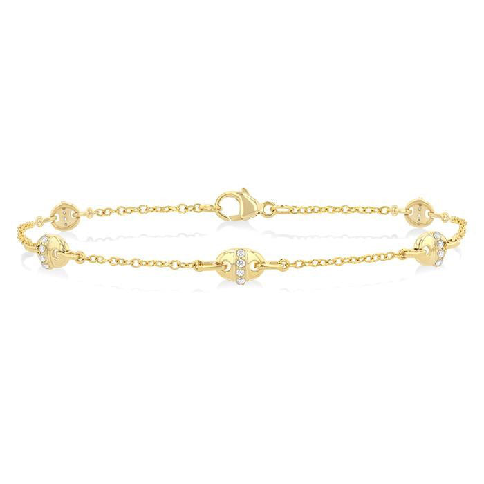 Mariner Link Diamond Station Bracelet