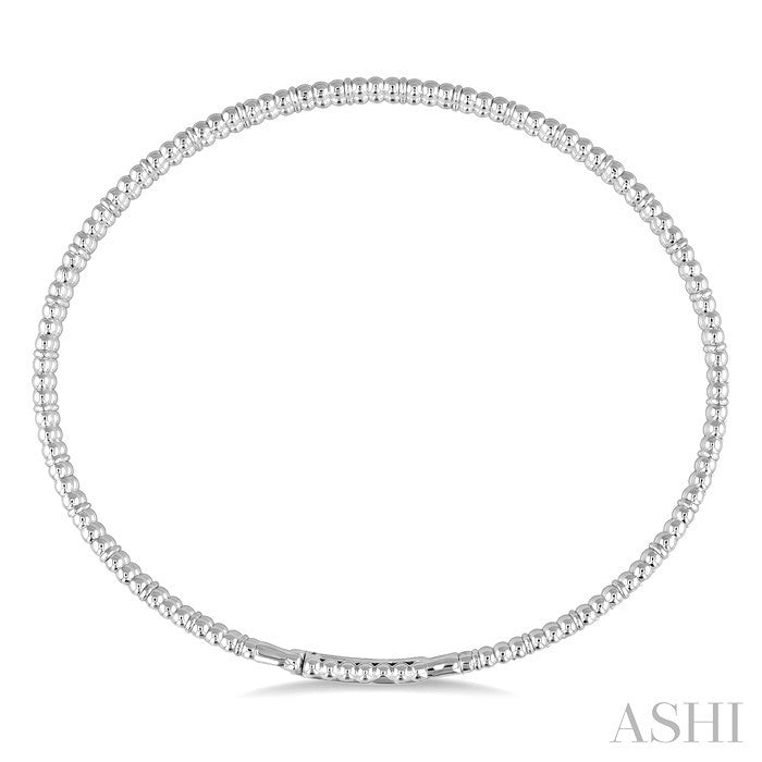 3/8 Ctw Flora Round Cut Diamond Halfway Flex Bangle in 14K White Gold