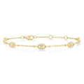 1/5 Ctw Mariner Link Round Cut Diamond Station Bracelet in 14K Yellow Gold