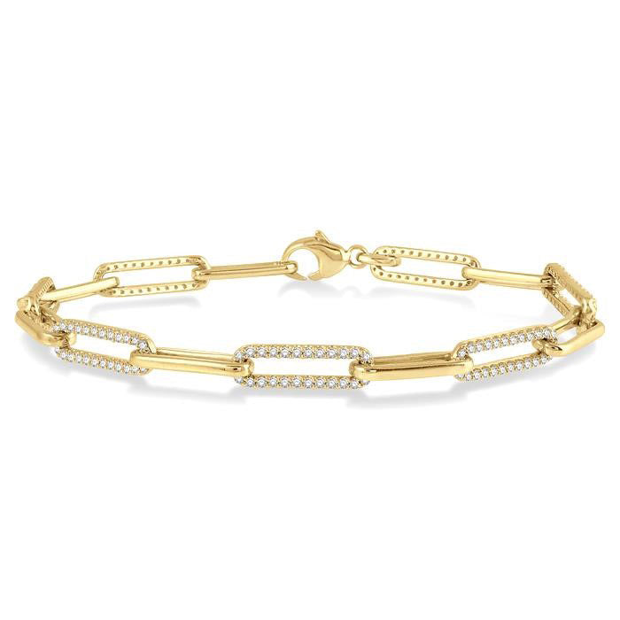 Paperclip Diamond Fashion Bracelet
