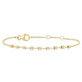 1/4 Ctw Round Cut Diamond Floating Fashion Chain Bracelet in 10K Yellow Gold