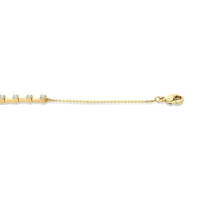 1/4 Ctw Round Cut Diamond Floating Fashion Chain Bracelet in 10K Yellow Gold