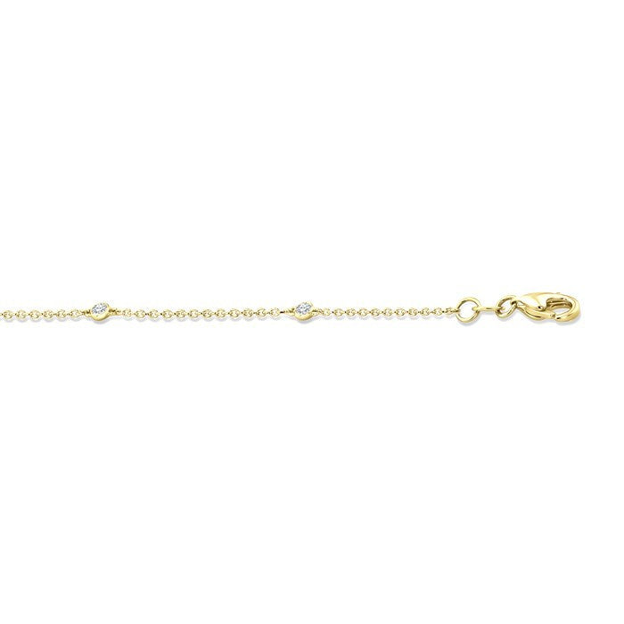 1/8 Ctw Round Cut Diamond Station Bracelet in 14K Yellow Gold