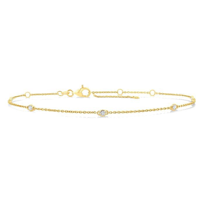 Round Shape Diamond Station Chain Bracelet