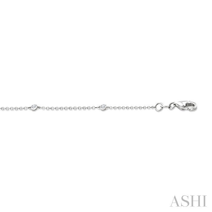 1/8 Ctw Round Cut Diamond Station Bracelet in 14K White Gold
