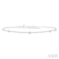 1/8 Ctw Round Cut Diamond Station Bracelet in 14K White Gold
