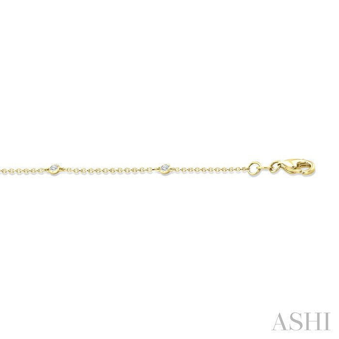 1/8 Ctw Round Cut Diamond Station Bracelet in 14K Yellow Gold