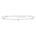Princess Shape Diamond Station Chain Bracelet