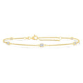 Emerald Shape Station Diamond Chain Bracelet
