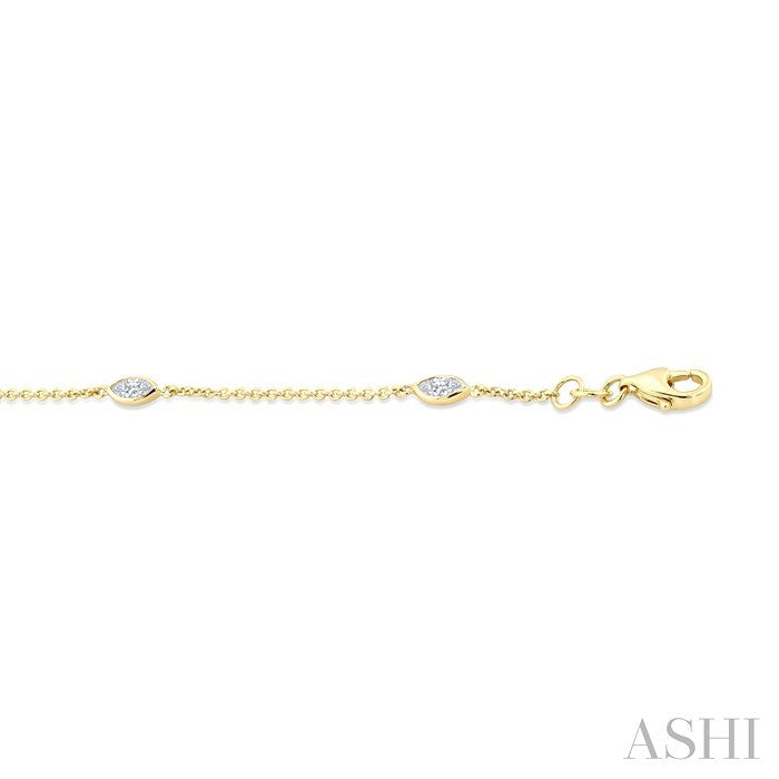 1/2 Ctw Marquise Cut Diamond Station Bracelet in 14K Yellow Gold