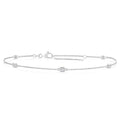 1/4 Ctw Princess Cut Diamond Station Bracelet in 14K White Gold