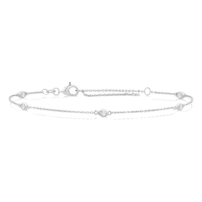 Pear Shape Station Diamond Chain Bracelet