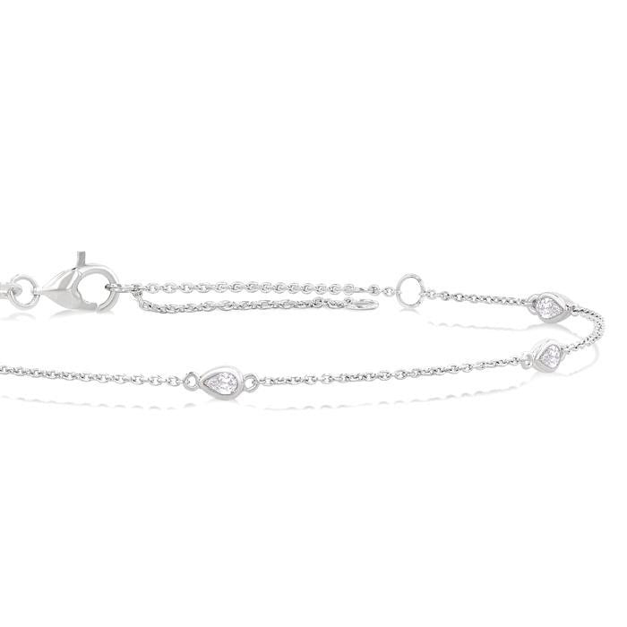 Pear Shape Station Diamond Chain Bracelet