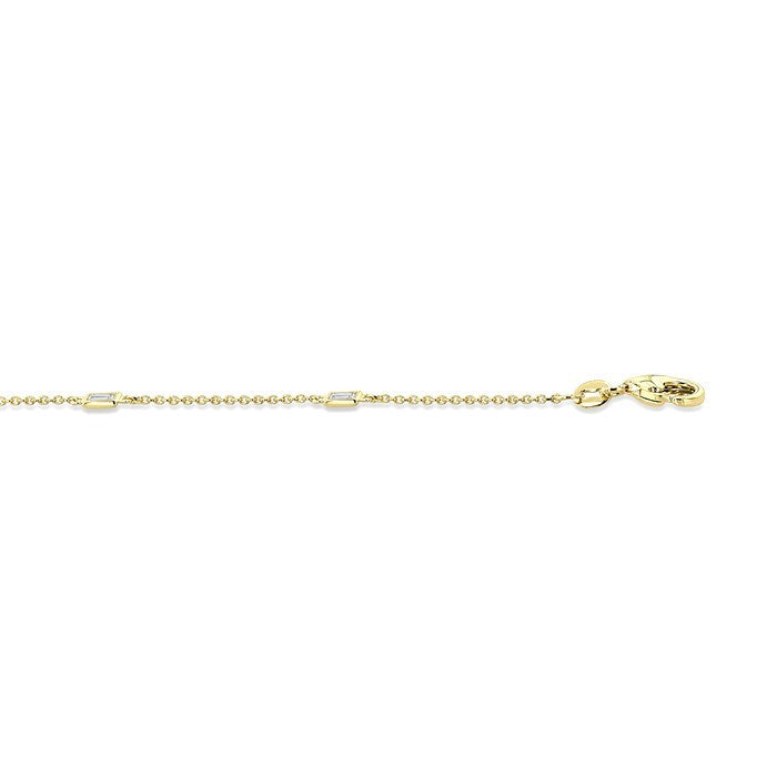 1/4 Ctw Baguette Cut Diamond Station Bracelet in 14K Yellow Gold