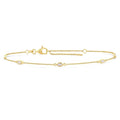 1/4 Ctw Marquise Cut Diamond Station Bracelet in 14K Yellow Gold