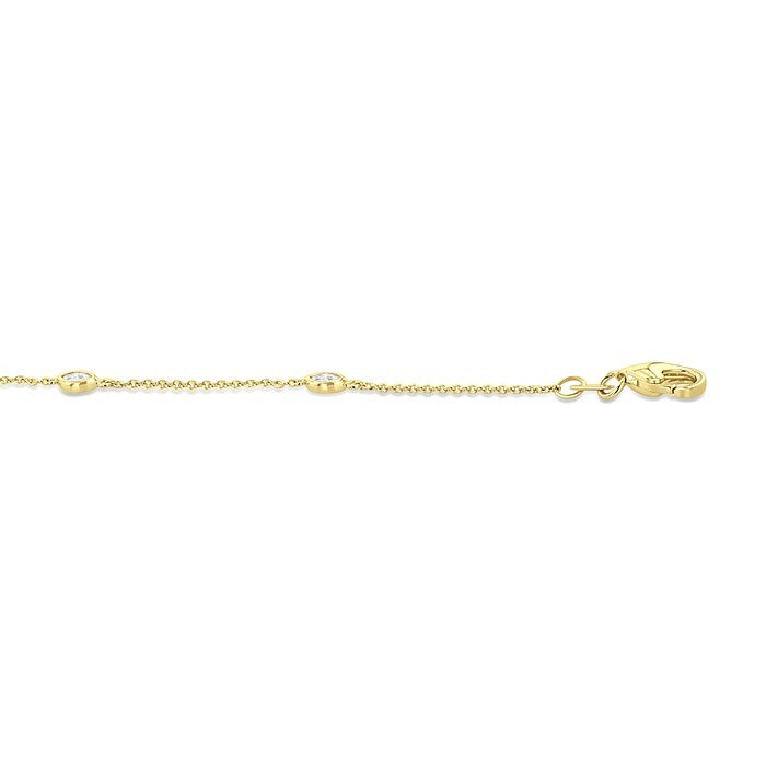 1/4 Ctw Marquise Cut Diamond Station Bracelet in 14K Yellow Gold