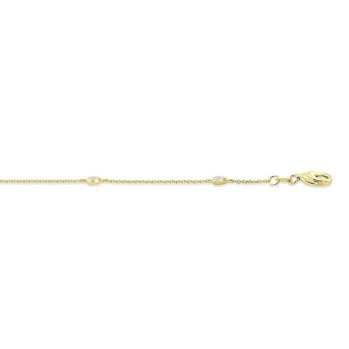 1/4 Ctw Pear Cut Diamond Station Bracelet in 14K Yellow Gold