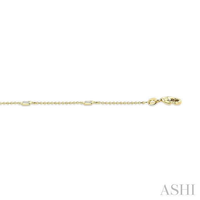 1/4 Ctw Baguette Cut Diamond Station Bracelet in 14K Yellow Gold