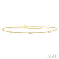 1/4 Ctw Baguette Cut Diamond Station Bracelet in 14K Yellow Gold