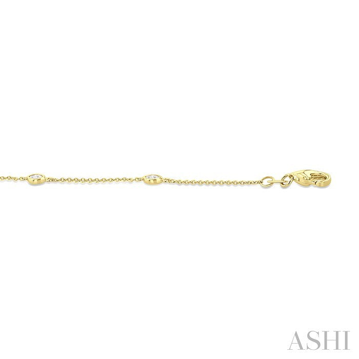 1/4 Ctw Marquise Cut Diamond Station Bracelet in 14K Yellow Gold