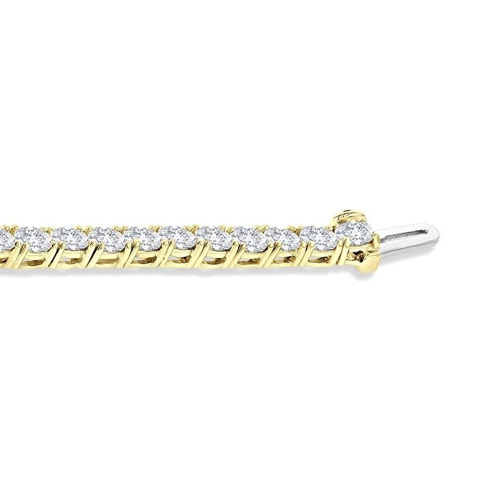 5 1/2 Ctw East West Oval Cut Diamond Fashion Tennis bracelet in 14K Yellow Gold