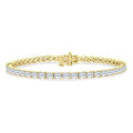 6 Ctw East West Emerald Cut Diamond Fashion Tennis Bracelet in 14K Yellow Gold