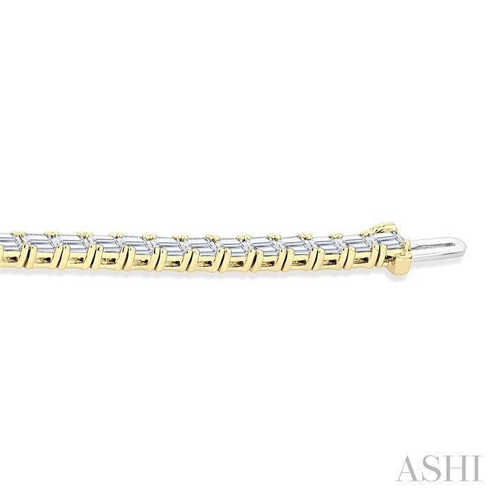 6 Ctw East West Emerald Cut Diamond Fashion Tennis Bracelet in 14K Yellow Gold