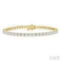 6 Ctw East West Emerald Cut Diamond Fashion Tennis Bracelet in 14K Yellow Gold
