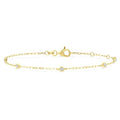 1/6 Ctw Round Cut Diamond Paperclip Station Bracelet in 14K Yellow Gold