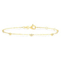 1/10 Ctw Round Cut Diamond Paperclip Station Bracelet in 14K Yellow Gold